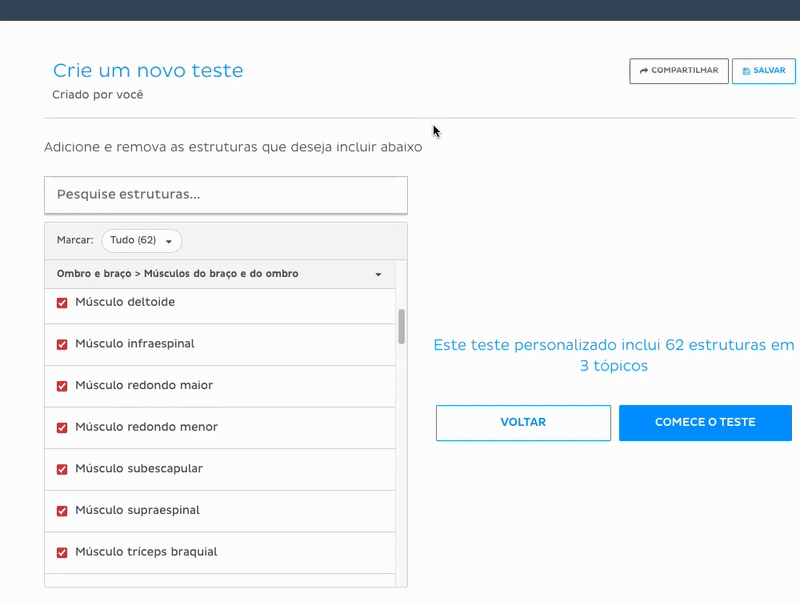 Seleção de estruturas