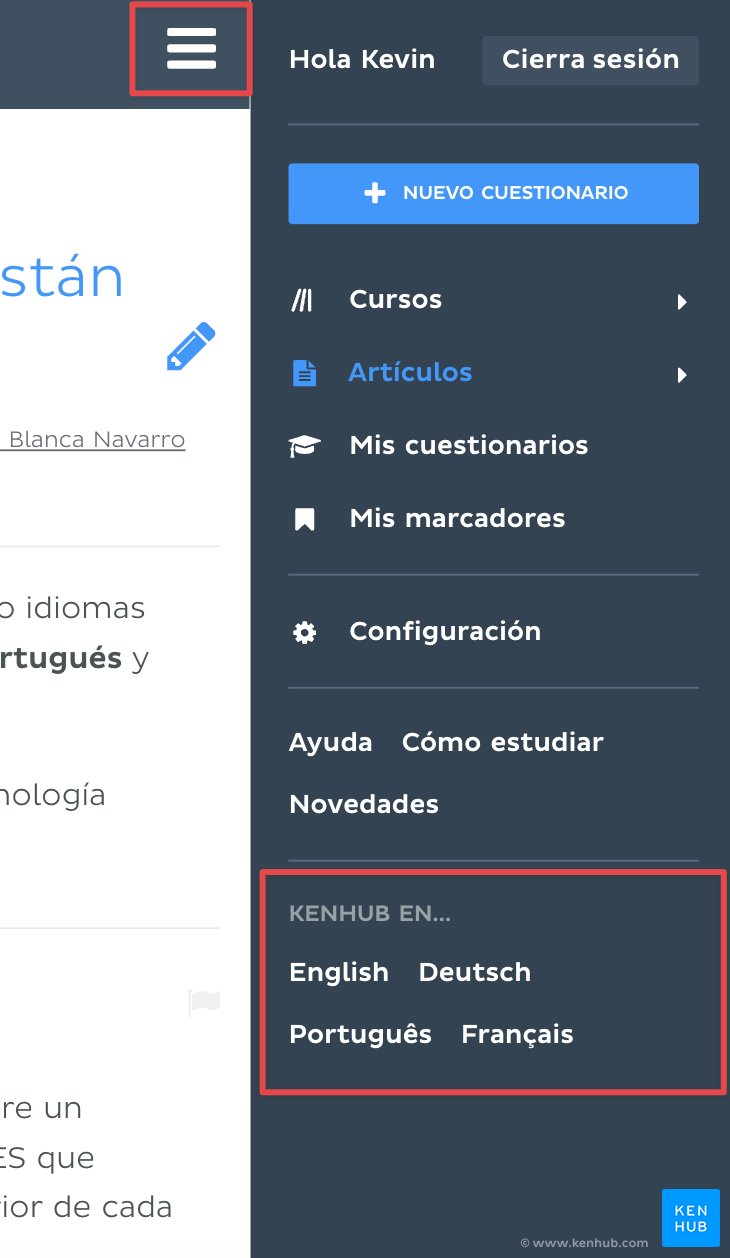 Cambiar idioma - versión móvil
