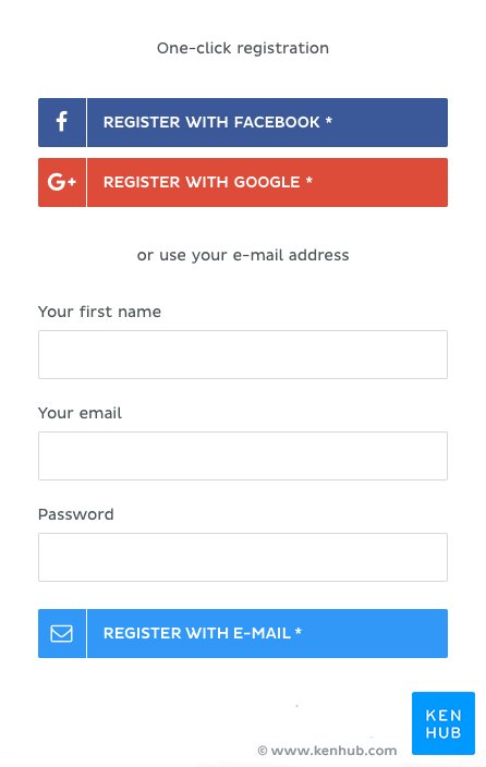 Kenhub registration box on the sign-up page