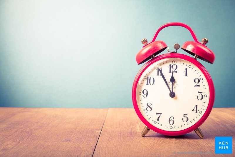 Clock on table