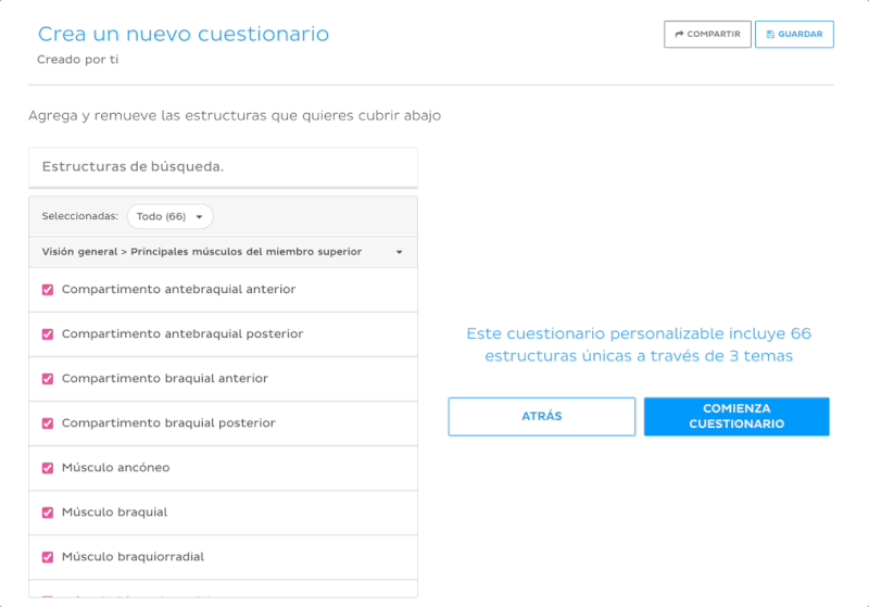 Selecciona estructuras