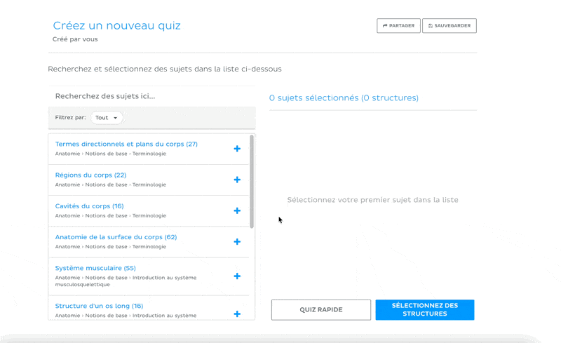 Quiz personnalisé