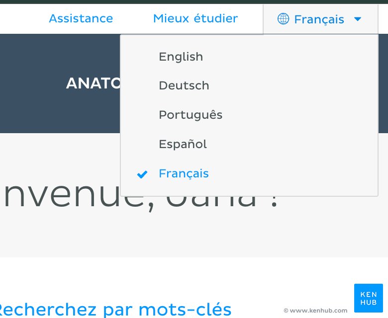 Changer la langue de Kenhub sur votre ordinateur