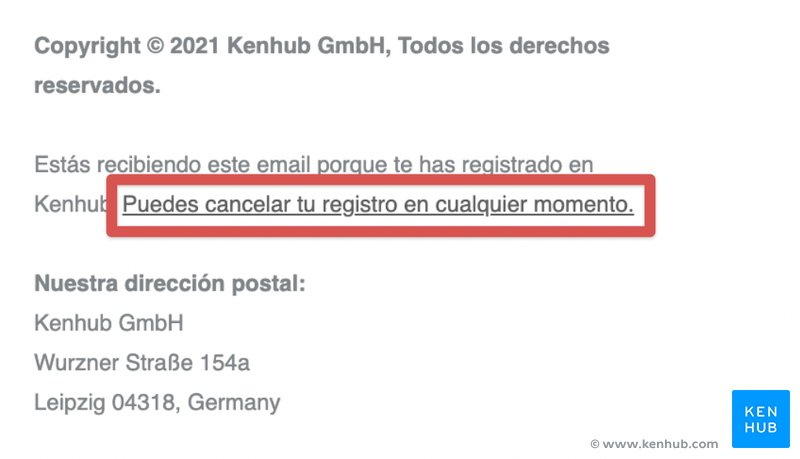 Dejar de recibir correos de Kenhub
