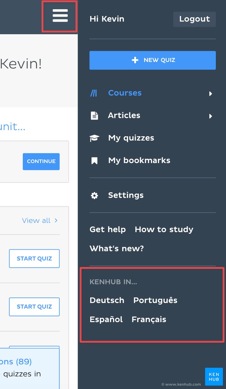 Change language - mobile
