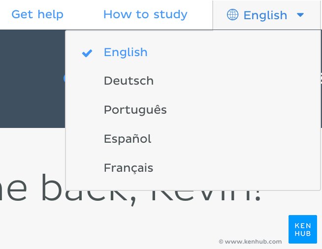 Change Language - desktop