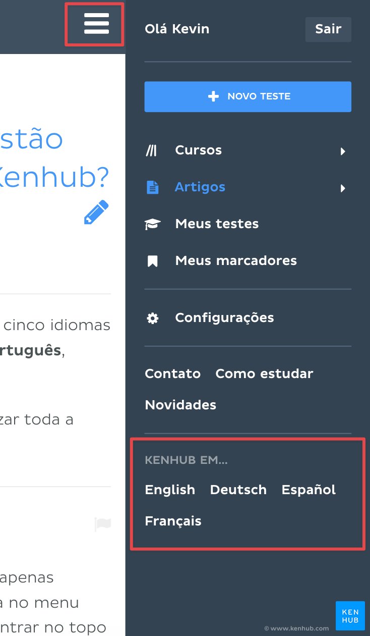 Mudar o idioma - aparelho móvel