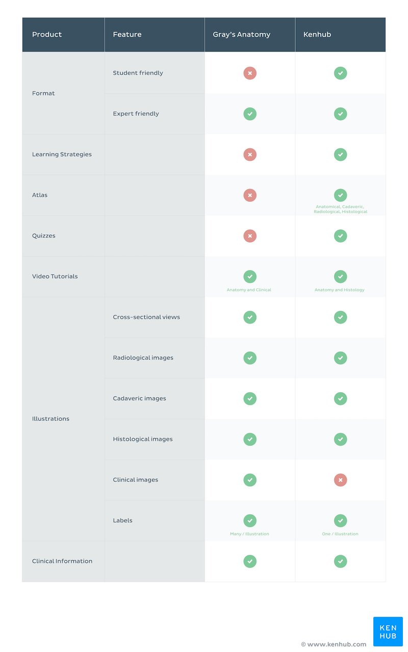 Gray's Anatomy Textbook vs Kenhub